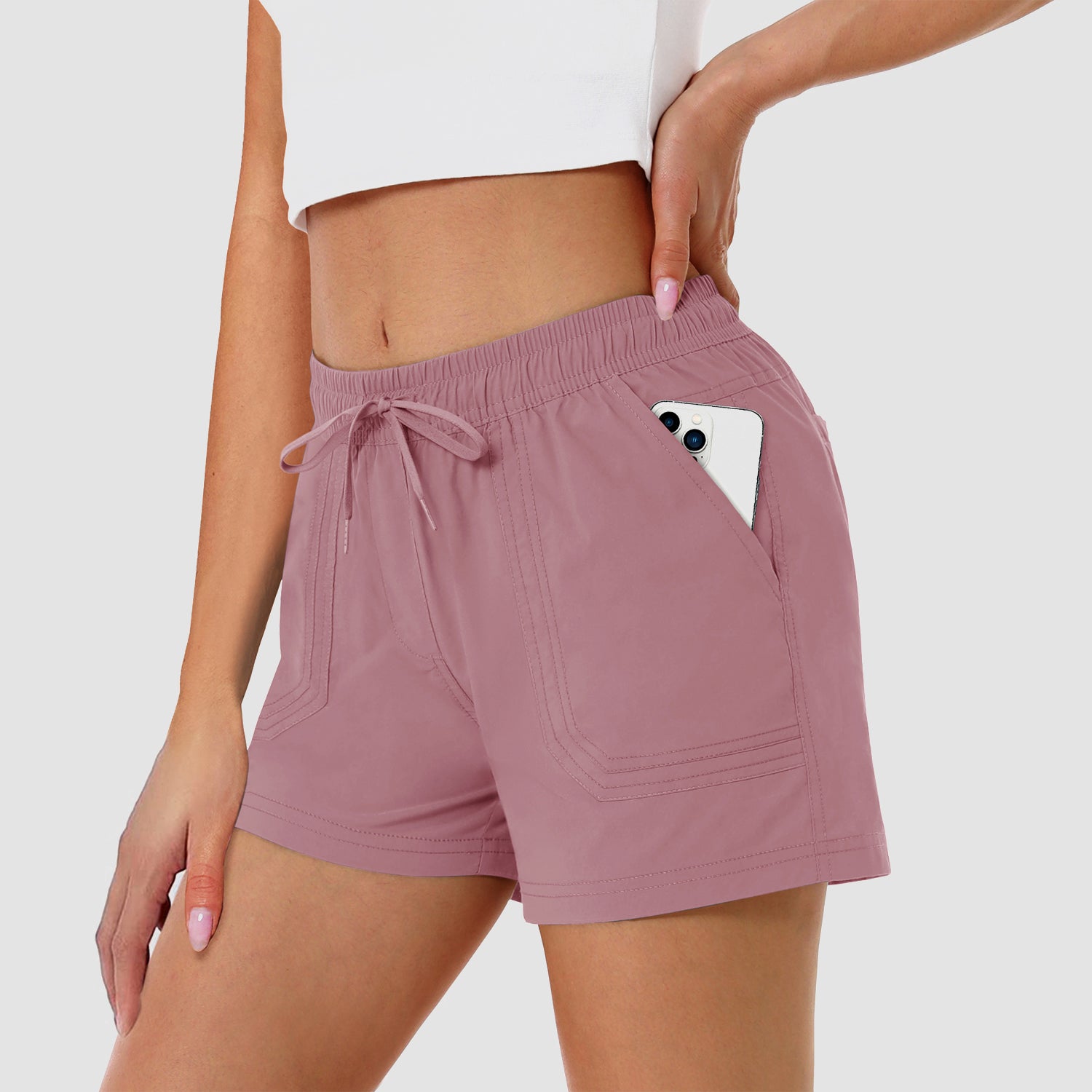 Women's Running Shorts Gym Workout Quick Dry Relaxed Fit Casual Shorts with 2 Pockets